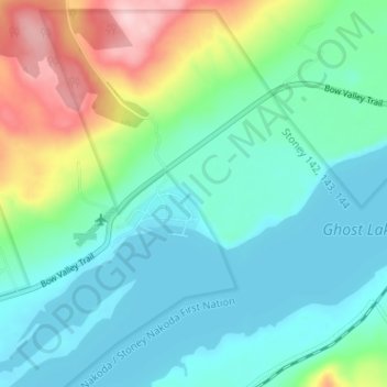 Ghost Lake topographic map, elevation, terrain
