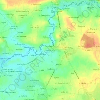Les Aiguisons topographic map, elevation, terrain