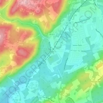 Bartley topographic map, elevation, terrain