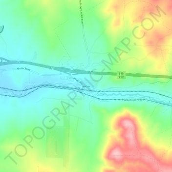 Rocker topographic map, elevation, terrain