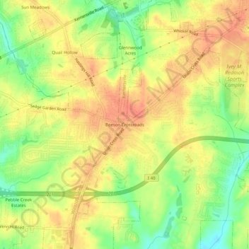 Beeson Crossroads topographic map, elevation, terrain