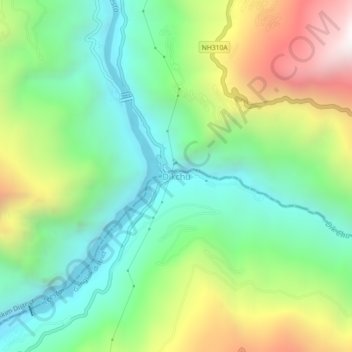 Dikchu topographic map, elevation, terrain
