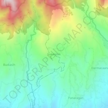 Sukaresik topographic map, elevation, terrain