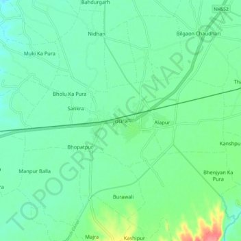 Joura topographic map, elevation, terrain