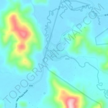 Barutuan topographic map, elevation, terrain