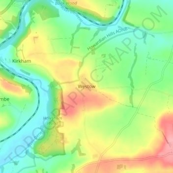 Westow topographic map, elevation, terrain