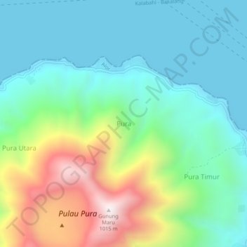 Pura topographic map, elevation, terrain