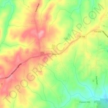 Tyree topographic map, elevation, terrain