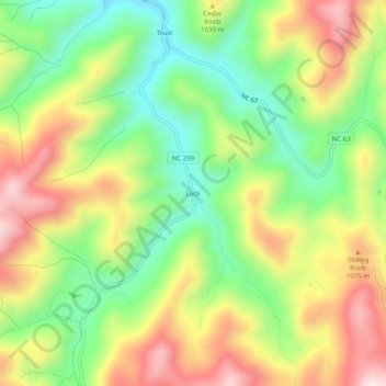 Luck topographic map, elevation, terrain