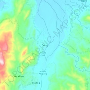 Bucay topographic map, elevation, terrain