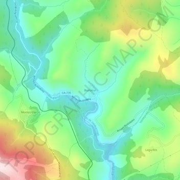Bustasur topographic map, elevation, terrain