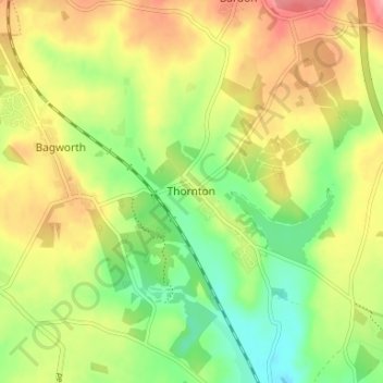Thornton topographic map, elevation, terrain