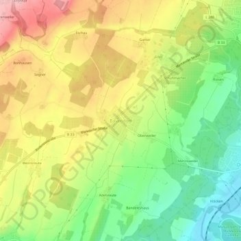 Bavendorf topographic map, elevation, terrain
