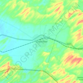 Gadra Road topographic map, elevation, terrain