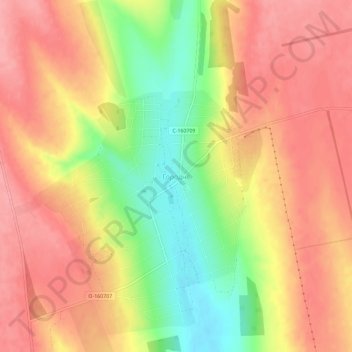 Horodnie topographic map, elevation, terrain