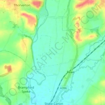 Netherexe topographic map, elevation, terrain