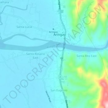 Santa Rita West topographic map, elevation, terrain