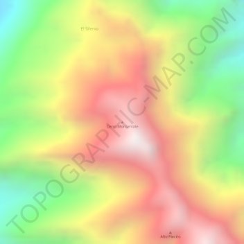 Cerro Monserrate topographic map, elevation, terrain
