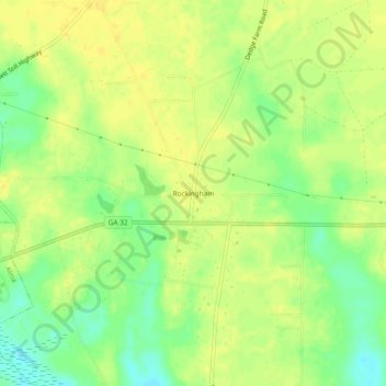 Rockingham topographic map, elevation, terrain