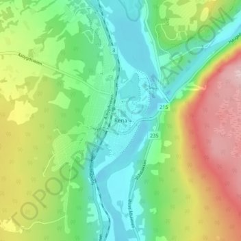 Rena topographic map, elevation, terrain