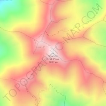 Spanish Fork Peak topographic map, elevation, terrain