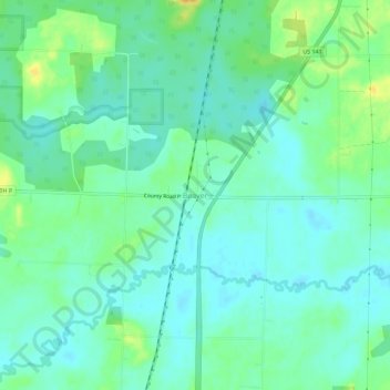 Beaver topographic map, elevation, terrain