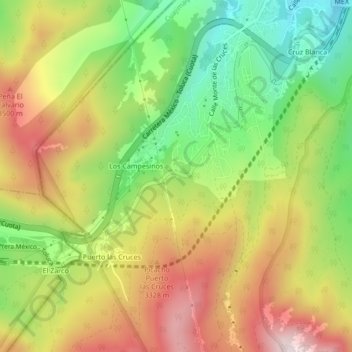 Cola de Pato topographic map, elevation, terrain