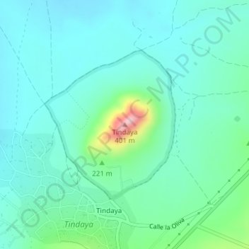 Tindaya topographic map, elevation, terrain