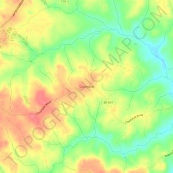 Cloverdale topographic map, elevation, terrain