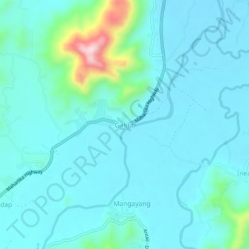 Gabut topographic map, elevation, terrain