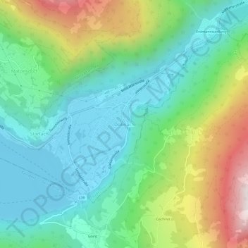Döbriach topographic map, elevation, terrain