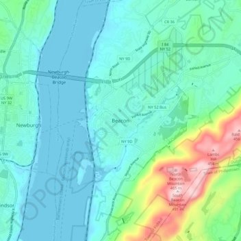 Beacon topographic map, elevation, terrain