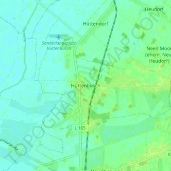 Hüttenbusch topographic map, elevation, terrain