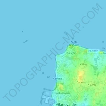 O Sinal do Fuciño do Porco topographic map, elevation, terrain