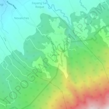 Luquin topographic map, elevation, terrain