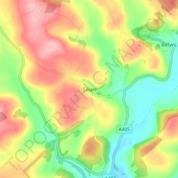 Silian topographic map, elevation, terrain