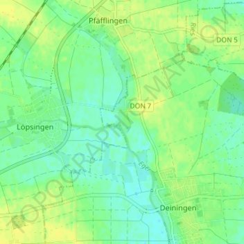 Klosterzimmern topographic map, elevation, terrain