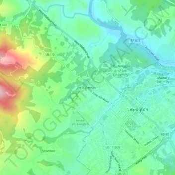 West Lexington topographic map, elevation, terrain