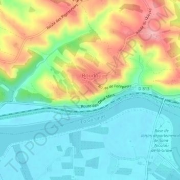 Marronier Centenaire topographic map, elevation, terrain