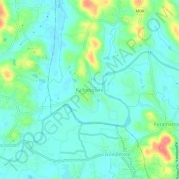 Kallooppara topographic map, elevation, terrain