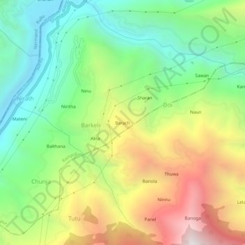 Barach topographic map, elevation, terrain