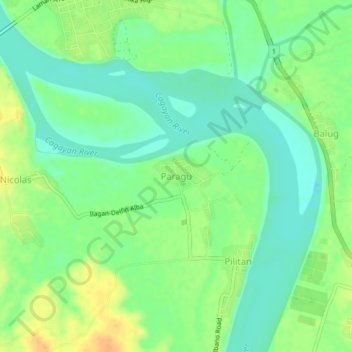 Paragu topographic map, elevation, terrain