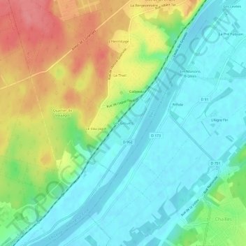 Les Grouets topographic map, elevation, terrain