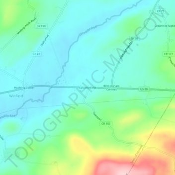 East Winfield topographic map, elevation, terrain