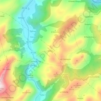 Buseco topographic map, elevation, terrain