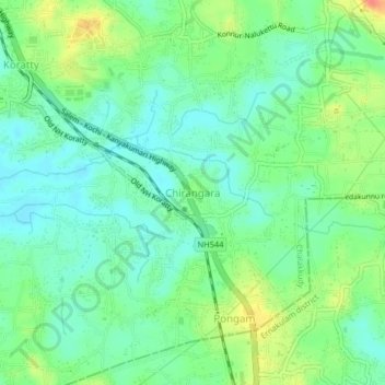 Chirangara topographic map, elevation, terrain