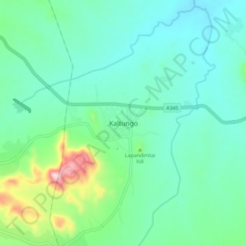 Kaltungo topographic map, elevation, terrain