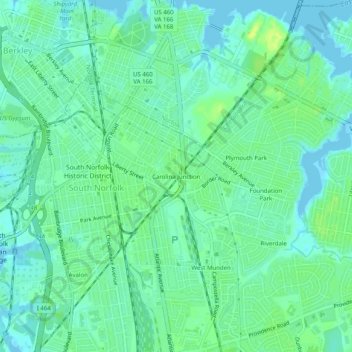 Carolina Junction topographic map, elevation, terrain