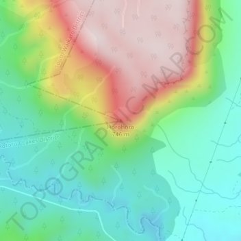 Horohoro topographic map, elevation, terrain