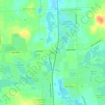 Clyde topographic map, elevation, terrain